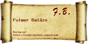 Fulmer Balázs névjegykártya