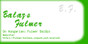 balazs fulmer business card