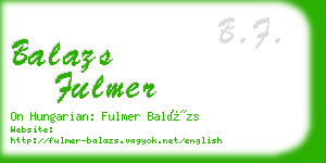 balazs fulmer business card